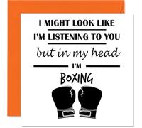 Boxing Birthday Card for Men Women - In my Head - Happy Birthday Card for Friend Husband Nan Auntie, 145mm Bday Greeting Cards