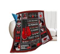 Boxing Blanket Boxing Throw Blanket Soft Fleece Flannel Bedding Sports Gifts for Men Boys Lovers Adults Fighting Competition Pugilism Stuff Plush for Couch Sofa Bed Room Decor 50"X60"
