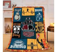 Boxing Blanket Super Soft Warm Throw for Men Women Boys - Cozy Fluffy Plush Lightweight Flannel Fleece Gift for Kids Adults - Sports Themed 50"X40"