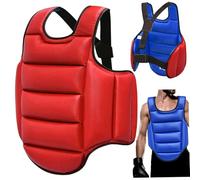 Boxing Body Protector, Reversible Chest Protector, Adjustable Taekwondo Sparring Gear, Sponge Boxing Training Equipment Red & Blue