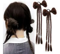 Boxing Braids Y2K Spice Girl Wig - Braids Hair Bow Twists Faux Hair Ponytail Extensions
