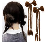 Boxing Braids Y2K Spice Girl Wig - Braids Hair Bow Twists Faux Hair Ponytail Extensions