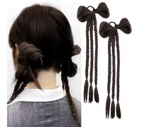 Boxing Braids Y2K Spice Girl Wig - Braids Hair Bow Twists Faux Hair Ponytail Extensions