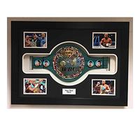 Boxing Championship Belt Display Case 3D Box Frame | Memorabilia Shadow Box for WBC WBA IBF WBO UFC WWE Belts | Photo & Title Mount | 31 x 22 Inch | Made in UK | Black Mount - Silver Frame