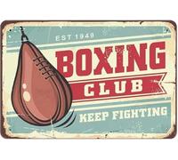 Boxing Club Keep Fighting Vintage Collection Metal Tin Logo Wall Decoration Posters Home Bar Restaurant Garage Cafe Art Metal Logo Gift For Women Men 8x12 Inch