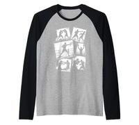 Boxing Collage Vintage Boxer Coach Fighter Combat Sports Raglan Baseball Tee