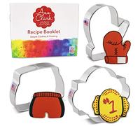 Boxing Cookie Cutters 3-Pc. Set Made in The USA by Ann Clark, Boxing Glove, Boxing Trunks, Championship Belt