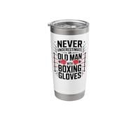 Boxing Dad Father Retired Never Underestimate an Old Man Stainless Steel Insulated Tumbler
