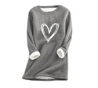 Boxing Day Bargains Oversized Sweatshirt Women Fleece Crewneck Sweatshirt Women Winter Fleece Lined Warm Shirts Sweatshirt Pullover for Women (H, S)