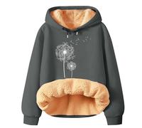 Boxing Day Bargains Winter Jumpers for Women UK Womens Winter Spring Warm Fleece Hoodie Pullover Long Sleeve Solid Printed Hooded Warehouse Deals Clearance Returns (Dark Gray, M)