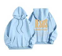 Boxing Day Bargains Winter Sweatshirt Women Womens Hooded Printed Hooded Neck Long Sleeve Pocket Sweatshirt Tops Christmas Jumpers for Marketplace UK Clearance (Blue, L)