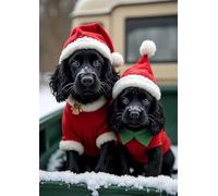Boxing Day Cocker Spaniels Greeting Card | A5 | Christmas Gundog Card | Eco Friendly | Countryside Greetings UK