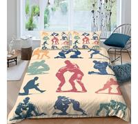 Boxing Duvet Cover Set Double 3D Printed Microfiber Karate Bedding Set Ultra-Soft Quilt Cover 200 x 200 cm with Zipper Closure and 2 Pillowcases 50x75 cm e.142