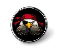 Boxing Ea-gles Round Brooch Pins Badge Printed Button Tie Lapel Backpack Pin Decoration for Women Men