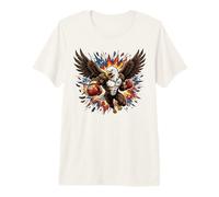 Boxing Eagle Muscular Bald Eagle USA Flag Fighter Action Premium T-Shirt
