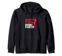 Boxing Fighter Muay Thai Tactics and Technique Zip Hoodie