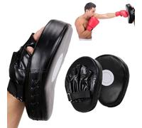 Boxing Focus Pads & Target Mitts for Kickboxing, Muay Thai, MMA & UFC Training - Ergonomic Hook & Jab Strike Pads for Men & Women (Black)