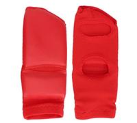 Boxing Foot Protector, Taekwondo Training Gear, Impact Resistant Ankle Shield, Flexible Non Slip Footwear, with Foam Liner, for Adult Sparring, Red PU Leather Cover (M)