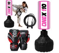 Boxing Freestanding Punch Bag for Juniors 3.5ft Heavy Duty Standing Punching Bag with Base for Kickboxing, Karate, MMA & Fitness Training, Indoor & Outdoor Use (WITH 6OZ RED 2023)