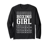 Boxing Girl Funny Layered Text Daughter Youth Boxer Long Sleeve T-Shirt