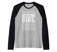 Boxing Girl Funny Layered Text Daughter Youth Boxer Raglan Baseball Tee