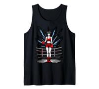 Boxing Girl in Red Gloves Anime Style Fitness Tank Top