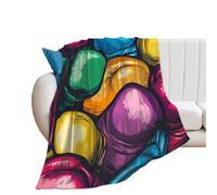 Boxing Glove Colorful 250GSM Flannel Throws Blanket Lightweight Warm Fleece Knee Blankets for Bed Sofa 40"*50" (100 * 130cm)