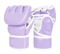 boxing glove Half Finger Grappling MMA Gloves PU Punching Bag Boxing Fighting Competition(Purple,L)