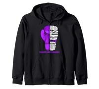 Boxing Glove Nobody Fights Alone Pancreatic Cancer Awareness Zip Hoodie