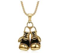 Boxing Glove Pendant for Men Combat Gloves Necklace Cool Punk Boxing Gloves Sports Jewellery for Men Fitness Glove Necklace, Groß, Stainless Steel, No Gemstone