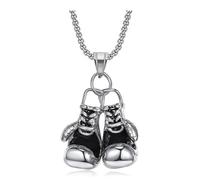 Boxing Glove Pendant for Men Combat Gloves Necklace Cool Punk Boxing Gloves Sports Jewellery for Men Fitness Glove Necklace, Groß, Stainless Steel, No Gemstone