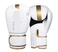 boxing glove Professional 6/8/10/12/14oz Boxing Gloves PU Muay Thai MMA Profession Kickboxing Adults Sandbag Training Equipment(White gold,10oz)