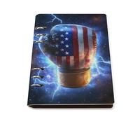 Boxing Glove U.s. Flag Thunder 6 Ring Refillable Notebook Binder A5 Planner Book Foldable Loose-Leaf Notebooks with 90 Sheets Paper