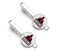 Boxing Gloves Boxer Men's Tie Clips Necktie Bar Pin Formal Business Suit Accessories 2-Pack