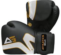 Boxing Gloves by Athletics Gear - 6oz to 16oz Maya Hide Leather Perfect Design and Fit with Fasten Closure System for MMA sparring, fighting, kickboxing, and punching (Golden, 10 OZ)