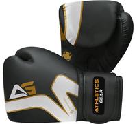 Boxing Gloves by Athletics Gear - 6oz to 16oz Maya Hide Leather Perfect Design and Fit with Fasten Closure System for MMA sparring, fighting, kickboxing, and punching (Golden, 12 OZ)