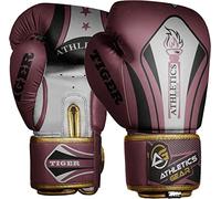 Boxing Gloves by Athletics Gear - 6oz to 16oz Maya Hide Leather Perfect Design and Fit with Fasten Closure System for MMA sparring, fighting, kickboxing, and punching (Pink, 10 OZ)