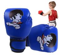 Boxing Gloves for Boys - PU Leather Running Gloves Funny Cartoon Print Safety Belt Soft Inner Cushion for Safety | Ideal for Kids