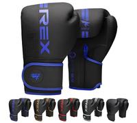 Boxing Gloves for Men & Women Professional Training & Sparring Gloves for Boxing, Kickboxing, Muay Thai MMA PU Leather Wrist Support Multiple Sizes (Blue/Black, 12oz)