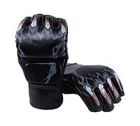 Boxing Gloves Gear Protector Open Palm Half Finger Sport Mittens Breathable Kickboxing Punching Heavy Bag Arts PU Leather S, Claw of Tiger and