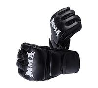 Boxing Gloves Half Finger Open Palms for Grappling Sparring Adult Unisex Black