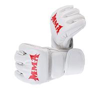 Boxing Gloves Half Finger Open Palms for Grappling Sparring Adult Unisex White