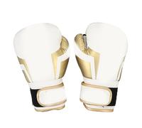 Boxing Gloves Inflatable Breathable with Hook and Loop Fastener for Taekwondo Karate Fighting Training White Gold