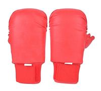 Boxing Gloves Karate Hand Protector with Thumb Guard, Martial Arts Training Gloves, Thick EVA Padding and PU Shell, Hook and Loop Wrist Strap for Sparring and (L)