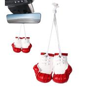Boxing Gloves Keychain, PU Leather Boxing Gloves Car Hanger | Memorial Car Interior Decoration Accessories for Key Wallet, red, Consulte la descripción