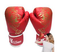 Boxing Gloves | Muay Thai Gloves, Tiger Printed Boxing Training Fighting Gloves, Professional Breathable Muay Thai Sparring Kickboxing PU Leather