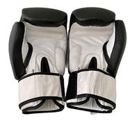 Boxing Gloves Sparring Bag Work Premium 100% Real Leather Men Women Pads work (White/Black, 14oz)