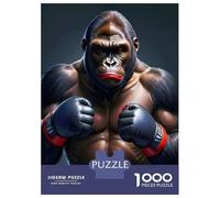 Boxing Gorilla 1000 Piece Jigsaw Puzzle Paper for Adults Night Fight Puzzle Game for Family Home Décor Gift 52x38cm/1000pcs