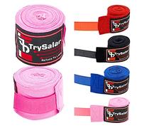 Boxing Hand Wraps Inner Gloves 2.5 Meter Elasticated Woven Bandages, Thumb Loop Wrist & Knuckle Protection Straps for Muay Thai MMA Kickboxing Martial Arts Weightlifting Men Women Kids (2.5mPink)