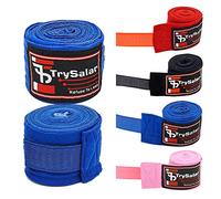 Boxing Hand Wraps Inner Gloves 4.5 & 2.5 Meter Elasticated Woven Bandages, Thumb Loop Wrist & Knuckle Protection Straps for Muay Thai MMA Kickboxing Martial Arts Weightlifting Men Women Kids (4.5Blue)